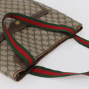 GUCCI GG Supreme Web Sherry Line Tote Bag PVC Beige Red 378 02 003 Auth 142533-6