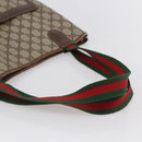 GUCCI GG Supreme Web Sherry Line Tote Bag PVC Beige Red 378 02 003 Auth 142533-7