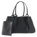 GUCCI GG Canvas Hand Bag Black Silver 94898 Auth 142537-1
