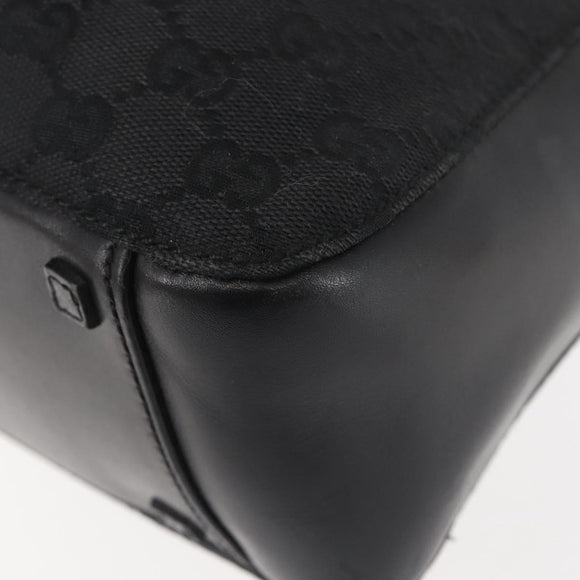 GUCCI GG Canvas Hand Bag Black Silver 94898 Auth 142537