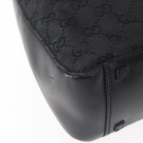 GUCCI GG Canvas Hand Bag Black Silver 94898 Auth 142537