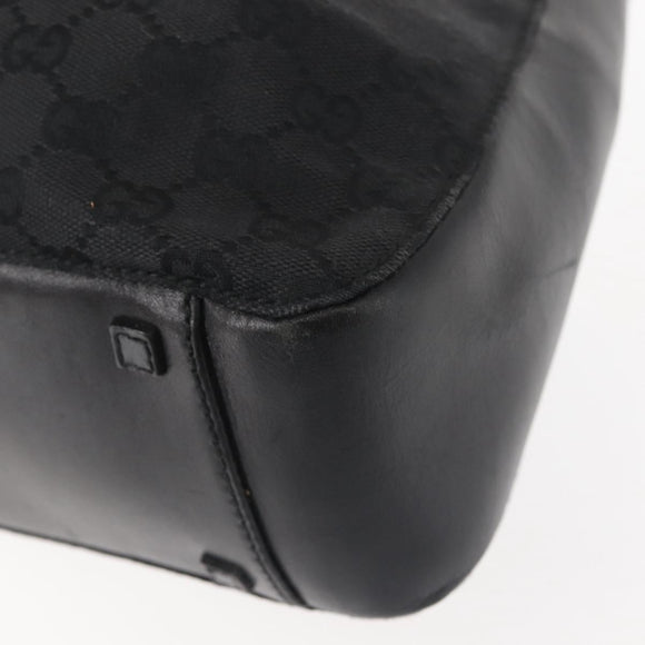 GUCCI GG Canvas Hand Bag Black Silver 94898 Auth 142537