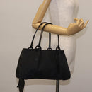 GUCCI GG Canvas Hand Bag Black Silver 94898 Auth 142537-23