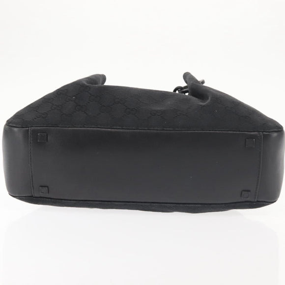 GUCCI GG Canvas Hand Bag Black Silver 94898 Auth 142537