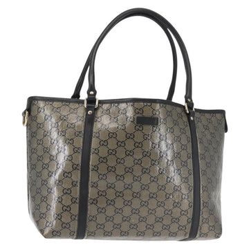 GUCCI GG Crystal Tote Bag Gold Navy 197953 Auth 142538
