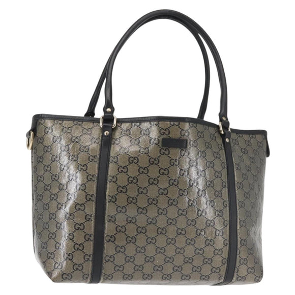 GUCCI GG Crystal Tote Bag Gold Navy 197953 Auth 142538