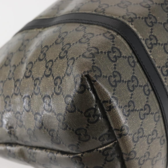 GUCCI GG Crystal Tote Bag Gold Navy 197953 Auth 142538