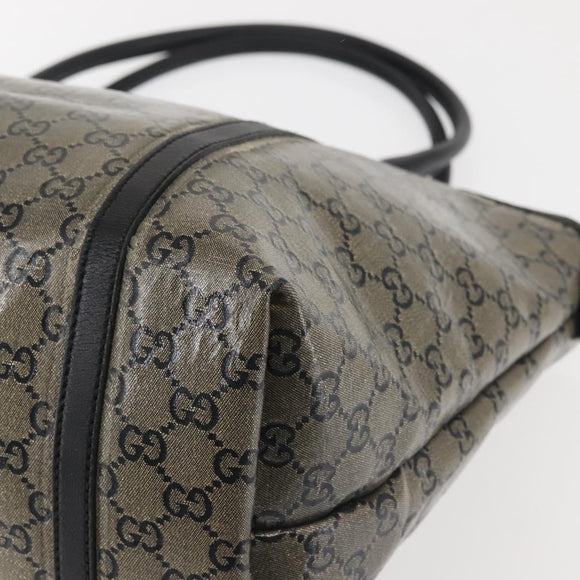 GUCCI GG Crystal Tote Bag Gold Navy 197953 Auth 142538