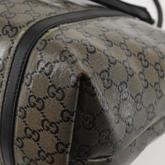 GUCCI GG Crystal Tote Bag Gold Navy 197953 Auth 142538