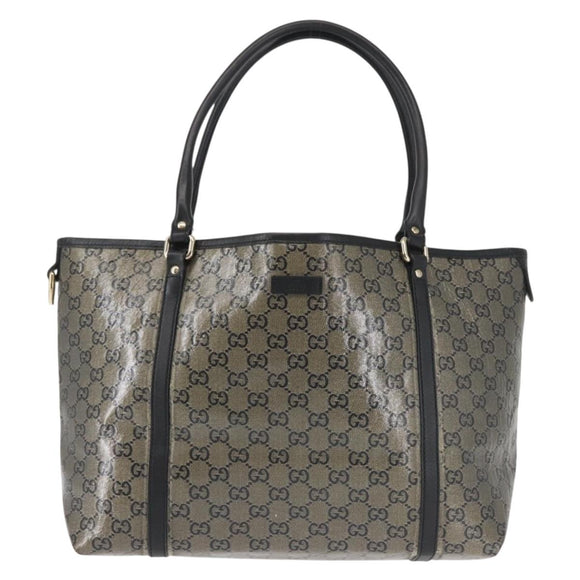 GUCCI GG Crystal Tote Bag Gold Navy 197953 Auth 142538