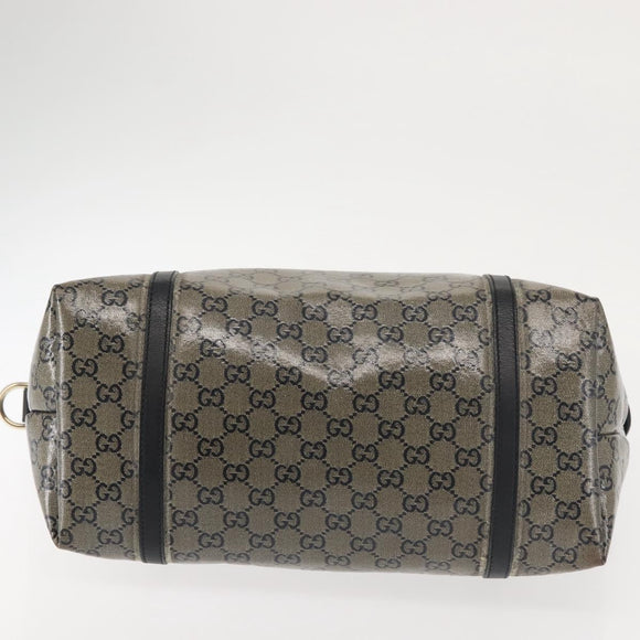 GUCCI GG Crystal Tote Bag Gold Navy 197953 Auth 142538