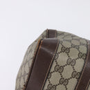 GUCCI GG Supreme Web Sherry Line Hand Bag PVC Beige Gold Red Auth 142539-14