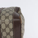 GUCCI GG Supreme Web Sherry Line Hand Bag PVC Beige Gold Red Auth 142539-15