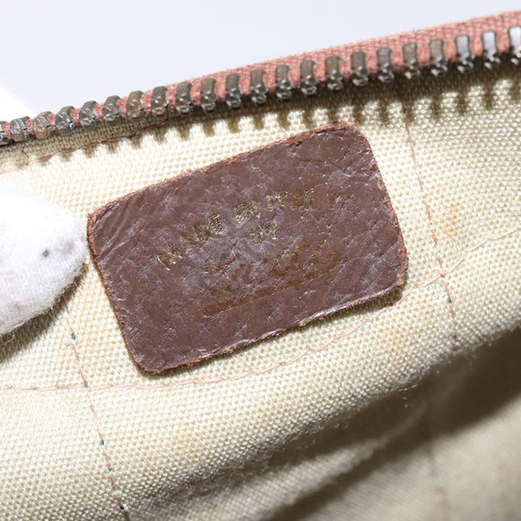 GUCCI GG Supreme Web Sherry Line Hand Bag PVC Beige Gold Red Auth 142539