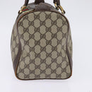 GUCCI GG Supreme Web Sherry Line Hand Bag PVC Beige Gold Red Auth 142539-3