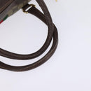 GUCCI GG Supreme Web Sherry Line Hand Bag PVC Beige Gold Red Auth 142539-7