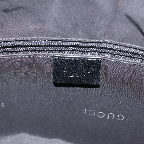 GUCCI Bamboo Hand Bag Canvas 2way Black Silver 001 1638 1705 Auth 142542