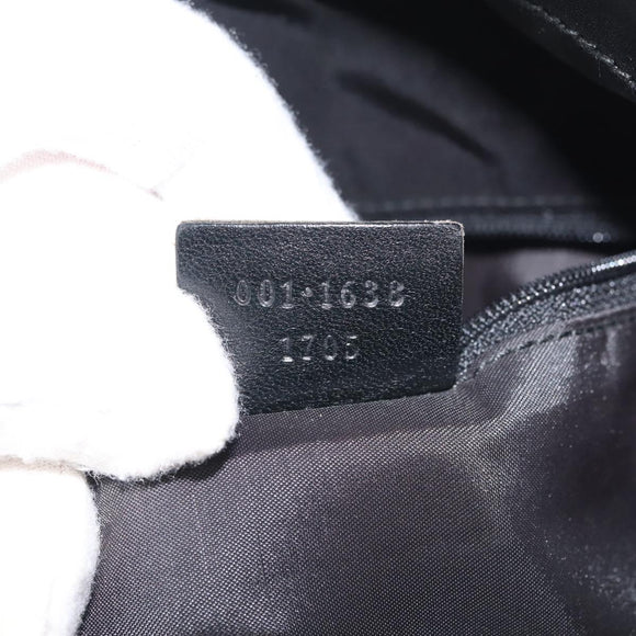 GUCCI Bamboo Hand Bag Canvas 2way Black Silver 001 1638 1705 Auth 142542