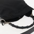 GUCCI Bamboo Hand Bag Canvas 2way Black Silver 001 1638 1705 Auth 142542-6