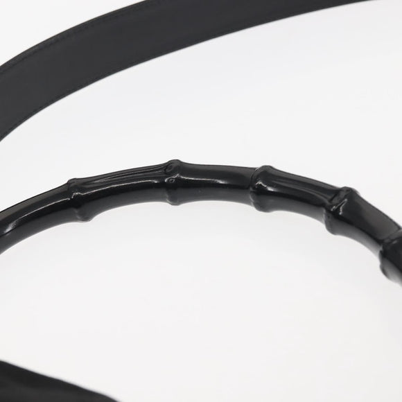 GUCCI Bamboo Hand Bag Canvas 2way Black Silver 001 1638 1705 Auth 142542