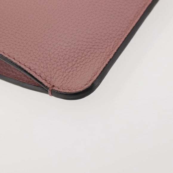 GUCCI Shoulder Bag Leather Pink Silver Auth 142544