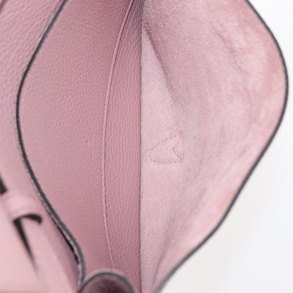 GUCCI Shoulder Bag Leather Pink Silver Auth 142544