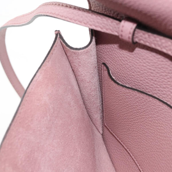 GUCCI Shoulder Bag Leather Pink Silver Auth 142544