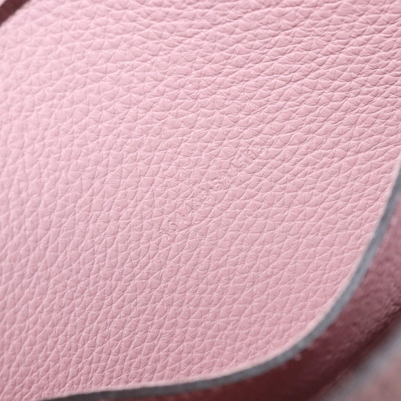 GUCCI Shoulder Bag Leather Pink Silver Auth 142544