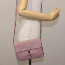 GUCCI Shoulder Bag Leather Pink Silver Auth 142544-21