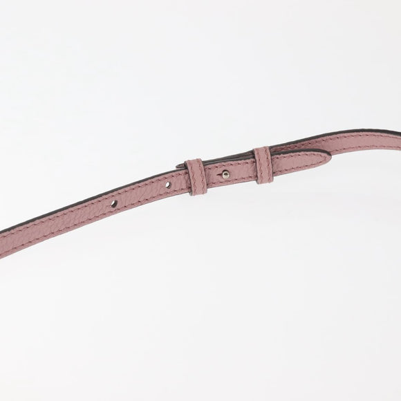 GUCCI Shoulder Bag Leather Pink Silver Auth 142544