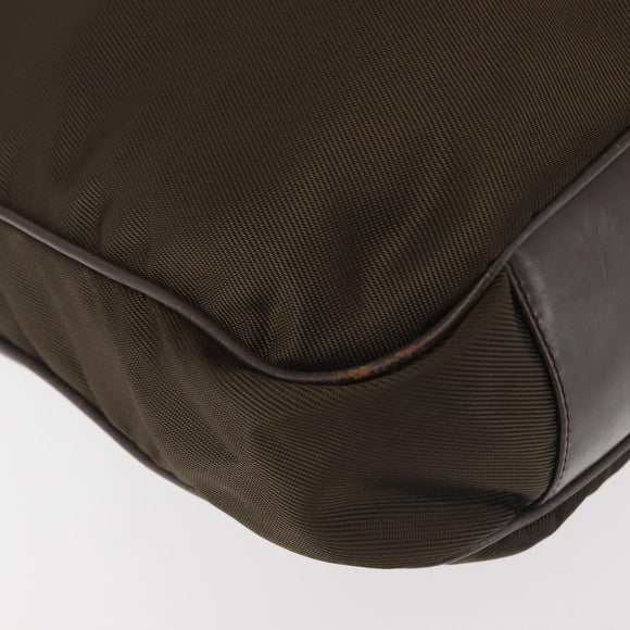 GUCCI Bamboo Hand Bag Nylon 2way Khaki Silver 001 1577 2615 Auth 142547