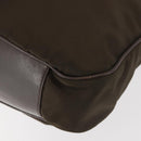 GUCCI Bamboo Hand Bag Nylon 2way Khaki Silver 001 1577 2615 Auth 142547-13