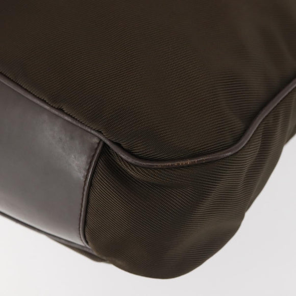 GUCCI Bamboo Hand Bag Nylon 2way Khaki Silver 001 1577 2615 Auth 142547