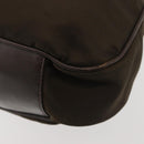 GUCCI Bamboo Hand Bag Nylon 2way Khaki Silver 001 1577 2615 Auth 142547-15