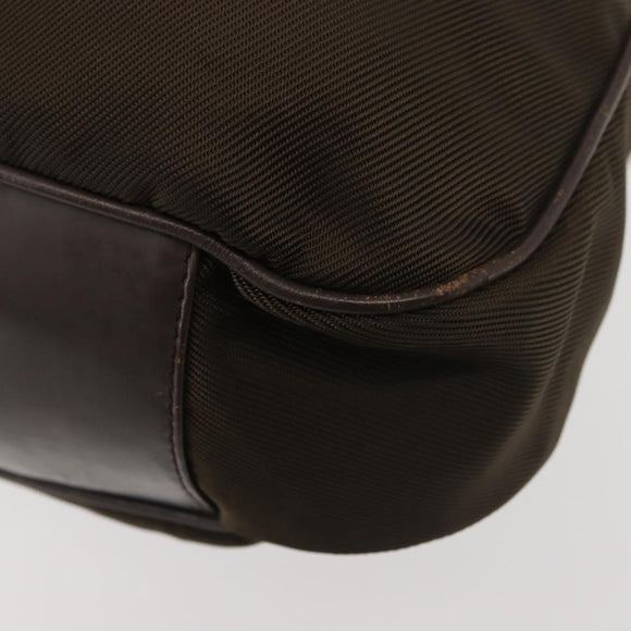 GUCCI Bamboo Hand Bag Nylon 2way Khaki Silver 001 1577 2615 Auth 142547