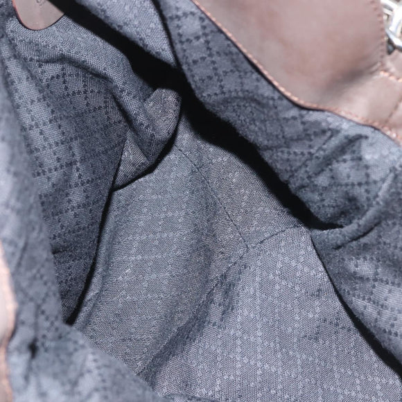 GUCCI Bamboo Hand Bag Nylon 2way Khaki Silver 001 1577 2615 Auth 142547