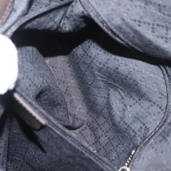 GUCCI Bamboo Hand Bag Nylon 2way Khaki Silver 001 1577 2615 Auth 142547