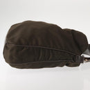 GUCCI Bamboo Hand Bag Nylon 2way Khaki Silver 001 1577 2615 Auth 142547-4