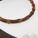 GUCCI Bamboo Hand Bag Nylon 2way Khaki Silver 001 1577 2615 Auth 142547-7