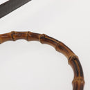 GUCCI Bamboo Hand Bag Nylon 2way Khaki Silver 001 1577 2615 Auth 142547-8