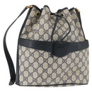 GUCCI GG Supreme Shoulder Bag PVC Navy Gold 001 084 0853 Auth 142551-1