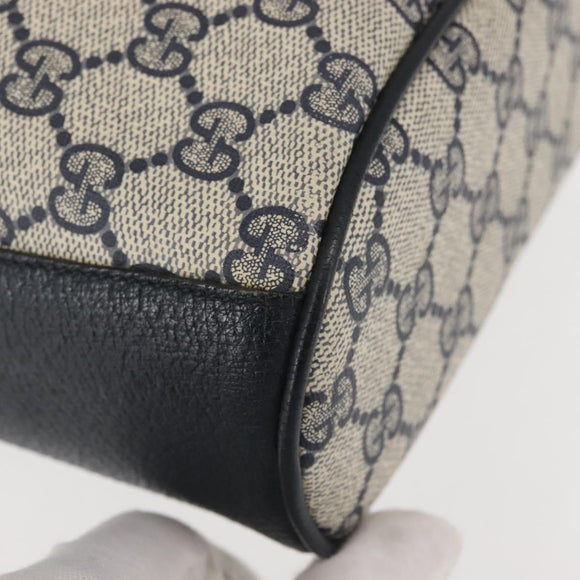 GUCCI GG Supreme Shoulder Bag PVC Navy Gold 001 084 0853 Auth 142551