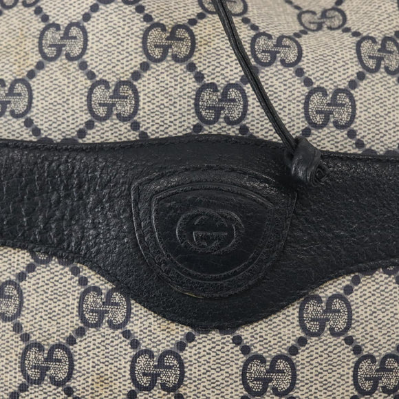 GUCCI GG Supreme Shoulder Bag PVC Navy Gold 001 084 0853 Auth 142551