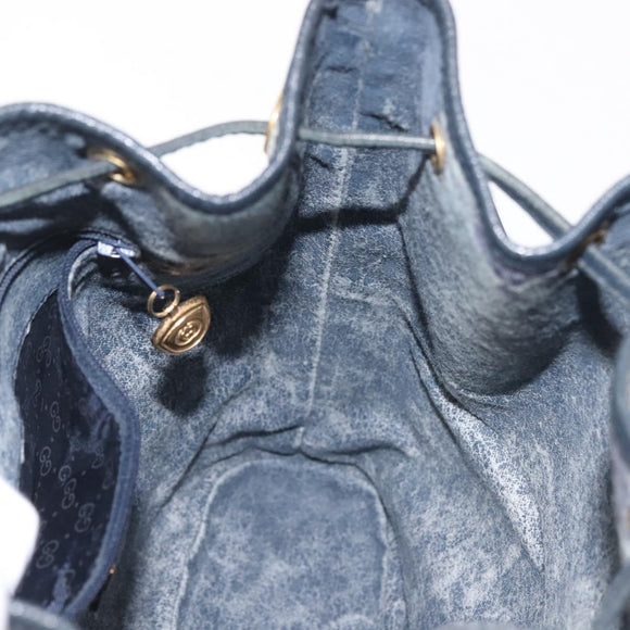 GUCCI GG Supreme Shoulder Bag PVC Navy Gold 001 084 0853 Auth 142551