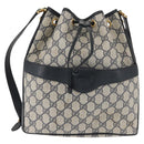 GUCCI GG Supreme Shoulder Bag PVC Navy Gold 001 084 0853 Auth 142551-13