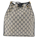 GUCCI GG Supreme Shoulder Bag PVC Navy Gold 001 084 0853 Auth 142551-2