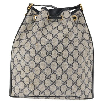 GUCCI GG Supreme Shoulder Bag PVC Navy Gold 001 084 0853 Auth 142551 - 0