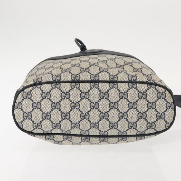 GUCCI GG Supreme Shoulder Bag PVC Navy Gold 001 084 0853 Auth 142551