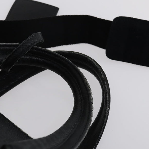 BVLGARI Boston Bag Leather 2way Black Silver Auth 142552