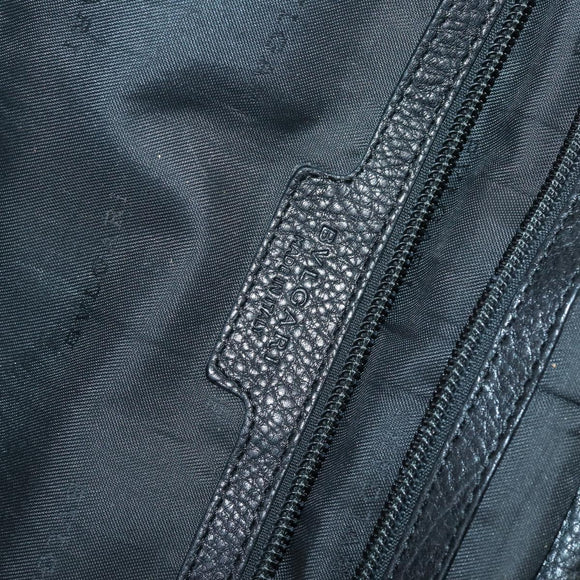 BVLGARI Boston Bag Leather 2way Black Silver Auth 142552